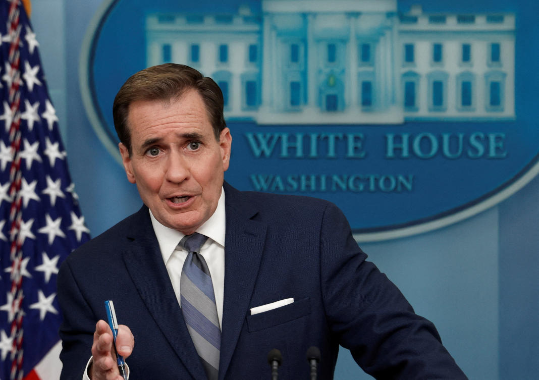 John Kirby, NSC Coordinator for Strategic Communications, answers questions during the daily press briefing at the White House in Washington, US, Apr. 10, 2023. (Reuters/File)