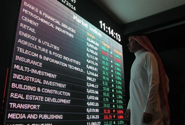 The total trading turnover of the benchmark index was SR4.67 billion ($1.25 billion). Reuters