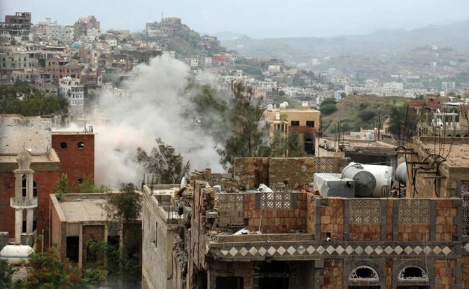 At least three Houthis were killed and five more wounded in fighting with government forces in Yemen’s besieged city of Taiz on Saturday, a local military official said. (AFP/File)