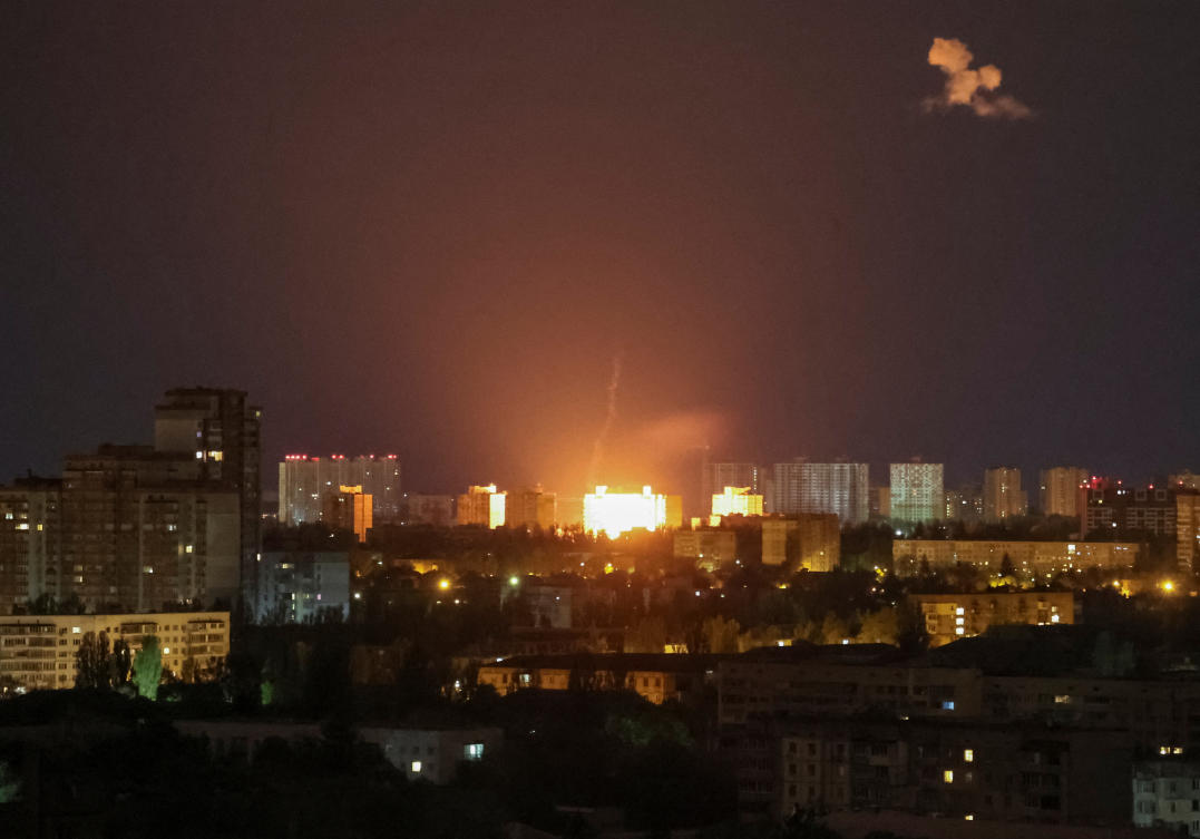 The missile attack came a day after Russia launched its biggest drone swarm yet in a renewed air campaign unleashed 10 days ago after a lull since early March. (Reuters)