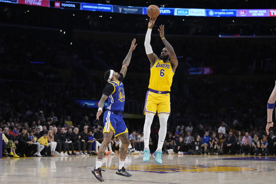 LeBron James scored 27 points s for the seventh-seeded Lakers, who moved to the brink of an improbable trip to the Western Conference finals with their eighth consecutive home victory since March. (AP)