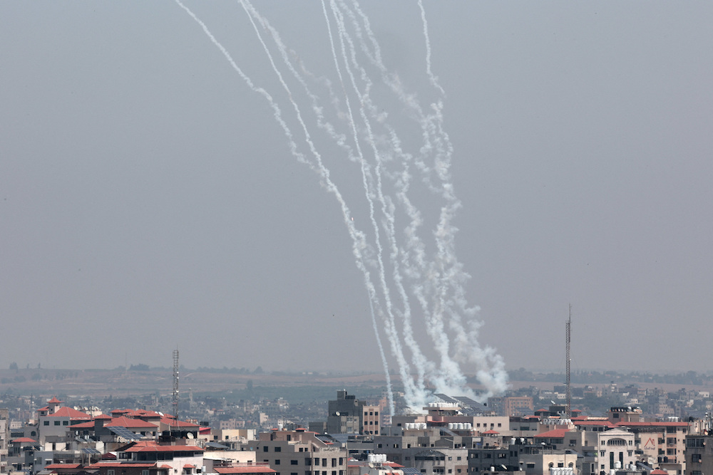 Rockets are fired from Gaza into Israel on May 10, 2023. (Reuters)