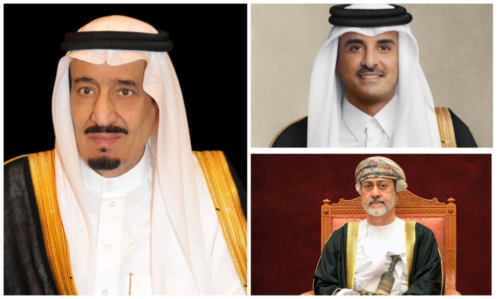 King Salman bin Abdulaziz sent letters to Sheikh Tamim bin Hamad Al-Thani and Sultan Haitham bin Tariq. (SPA)