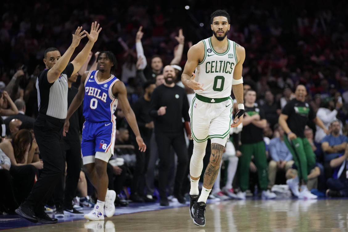 Boston Celtics’ Jayson Tatum finished with 19 points on just 5-for-21 shooting, but most of them were scored during the decisive fourth quarter period. (AP)