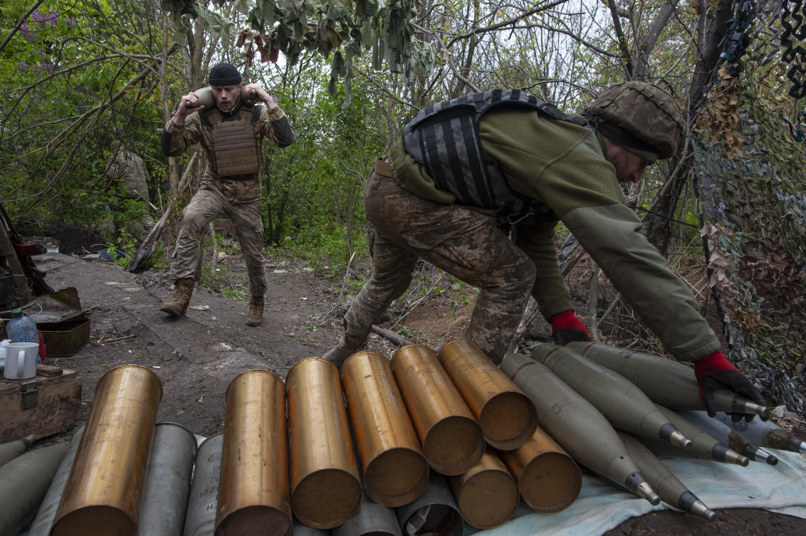 Residents were temporarily relocated to safer areas was due to increased Ukrainian shelling of 18 settlements near the frontline. (Iryna Rybakova via AP)