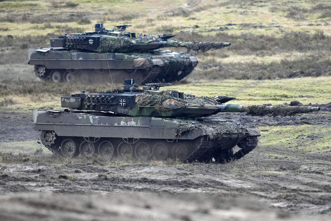 Germany said it is providing Ukraine with additional military aid worth more than 2.7 billion euros ($3 billion), including tanks, anti-aircraft systems and ammunition. (AP)