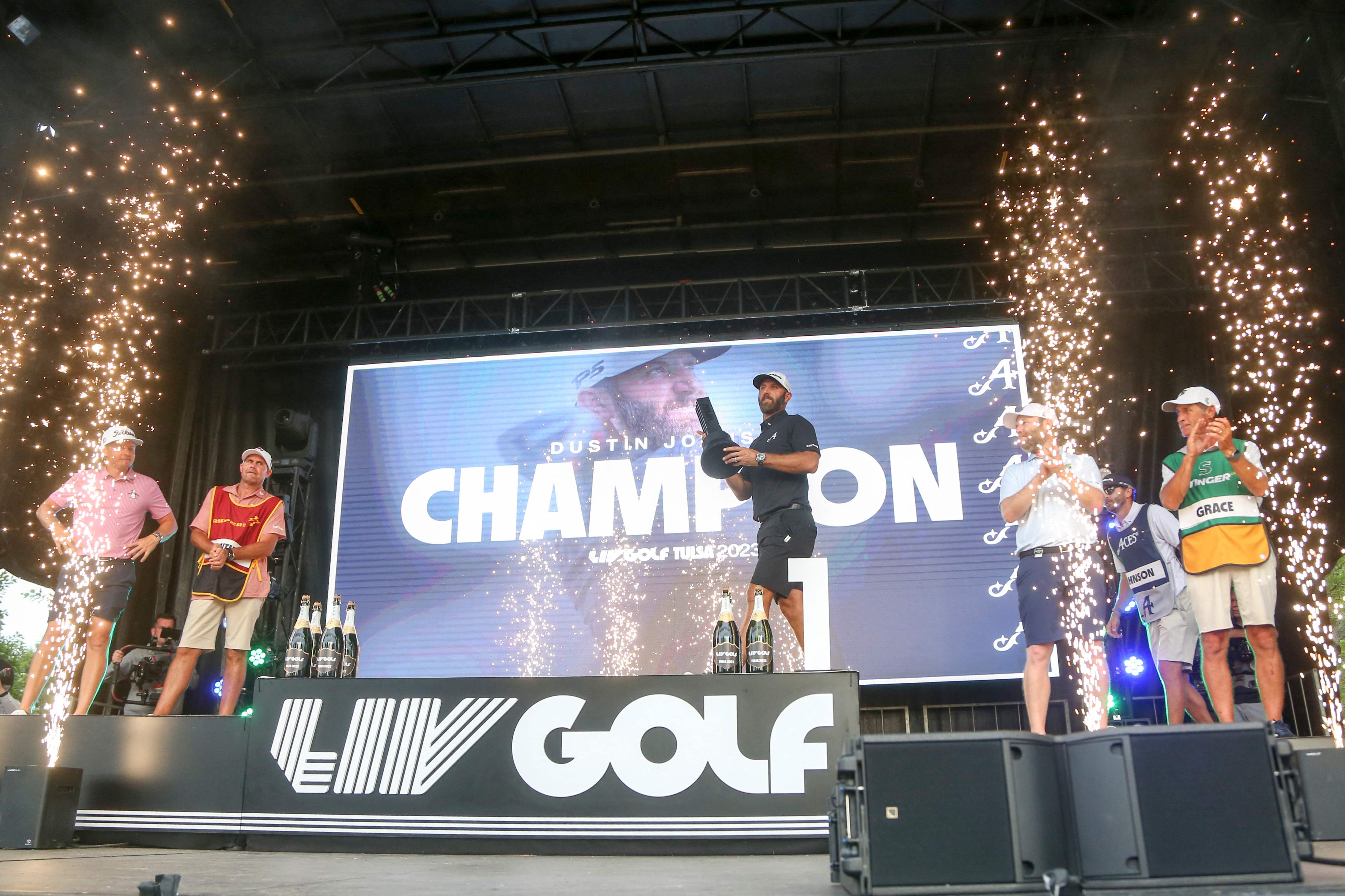 Johnson recovers from triple bogey to win LIV Golf Tulsa in playoff