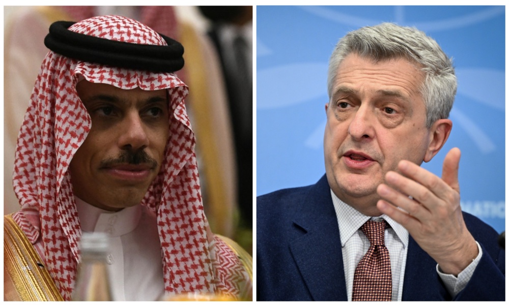 Saudi Foreign Minister Prince Faisal bin Farhan received a phone call from the United Nations High Commissioner for Refugees Filippo Grandi on Monday. (File/AFP)