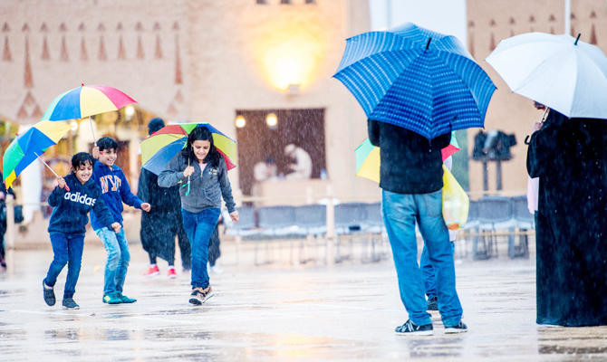 The highest recorded rainfall was 79 mm on April 14 in the Asir region. (SPA)