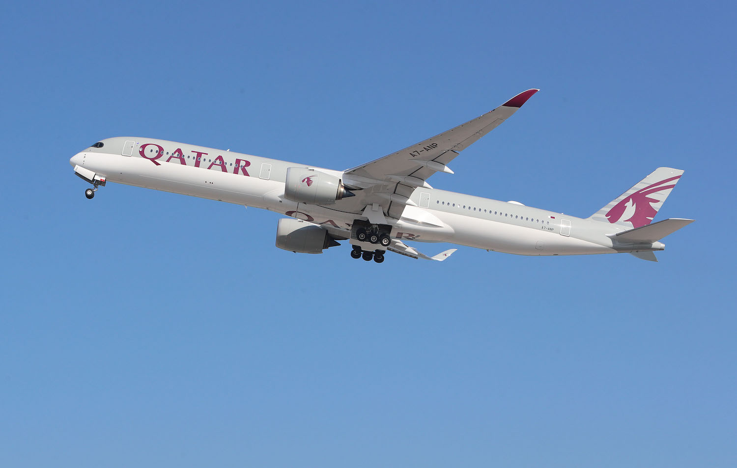 A Qatar Airways Airbus A350 takes off from Hamad International Airport near the Qatari capital Doha. (File/AFP)