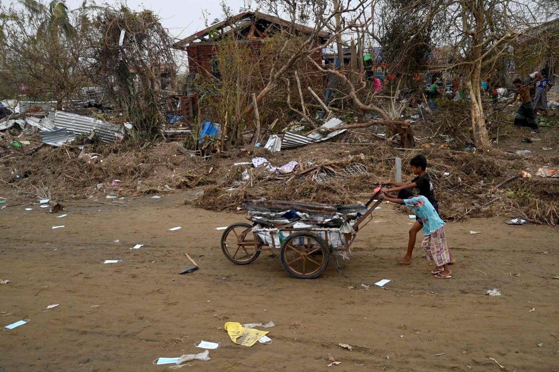Hundreds of people in the impoverished Rakhine State are estimated to have dived after cyclone Mocha triggered a storm surge that inundated the state capital Sittwe. (AFP)