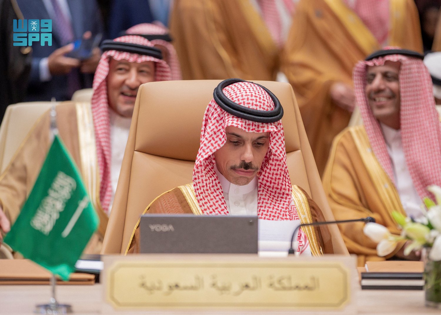 Saudi Arabia’s Foreign Minister Prince Faisal bin Farhan attends the Arab Foreign Ministers Preparatory Meeting in Jeddah on May 17, 2023. (SPA)