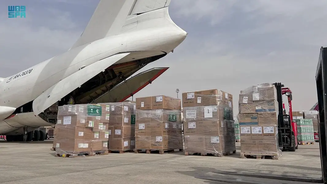 The sixth Saudi relief plane departed from Riyadh-based King Khalid International Airport today for Port Sudan International Airport (SPA)