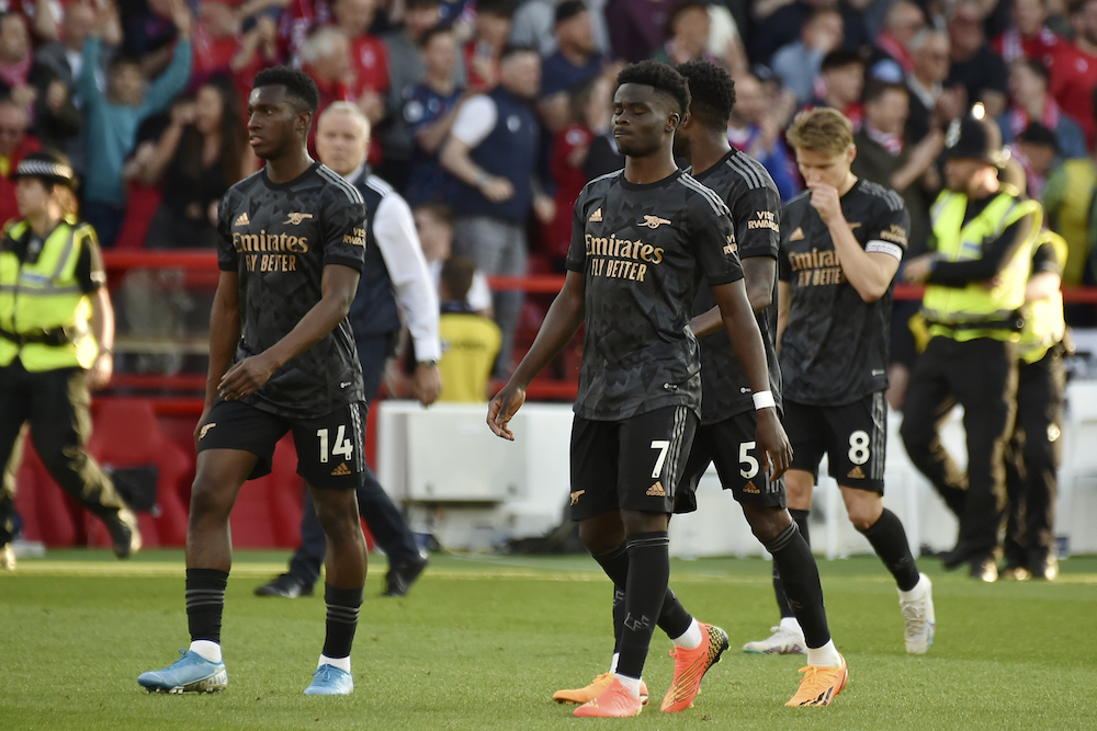 Arsenal, who enjoyed an eight-point lead over City as recently as mid-March, needed at least a point to stay mathematically in the hunt, but went down 1-0. (AFP)