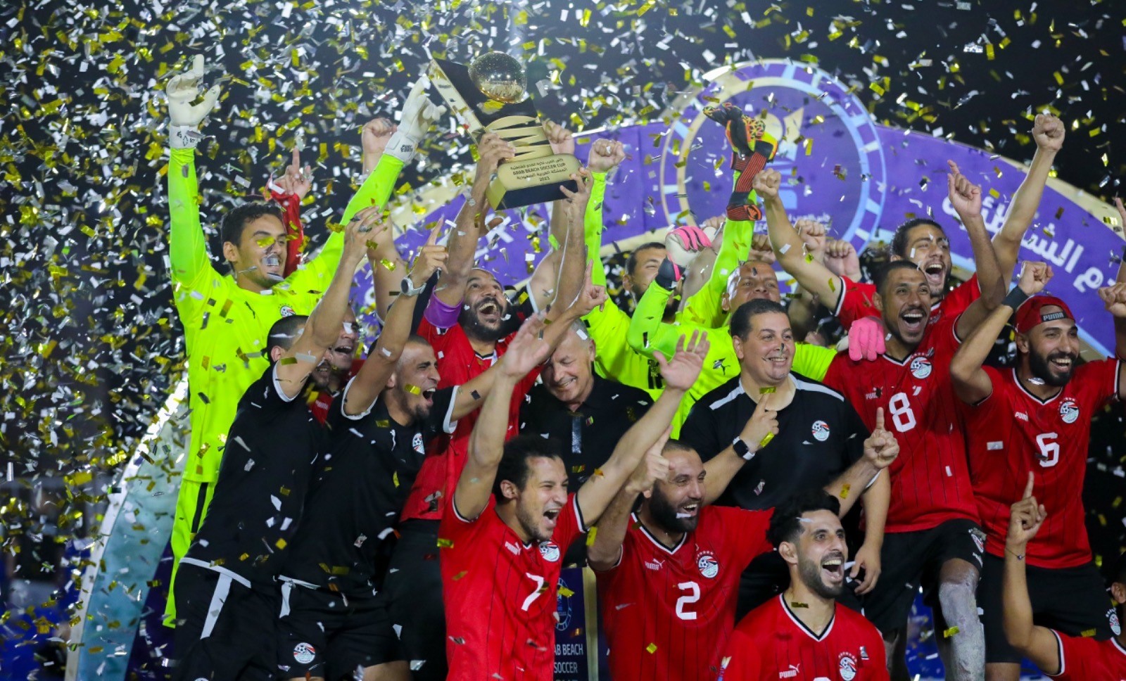 Egypt’s national team were crowned the winners of the 2023 Arab Beach Football Championship after defeating Oman 4-2 in the final on Saturday in Saudi Arabia. (Supplied)