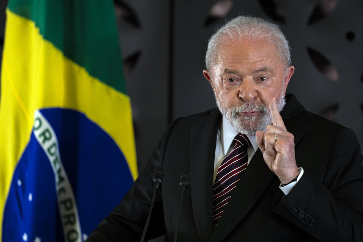 Brazilian President Luiz Inacio Lula da Silva speaks during a news conference after attending the Group of Seven nations' summit in Hiroshima, Japan, on May 21, 2023. (AP)