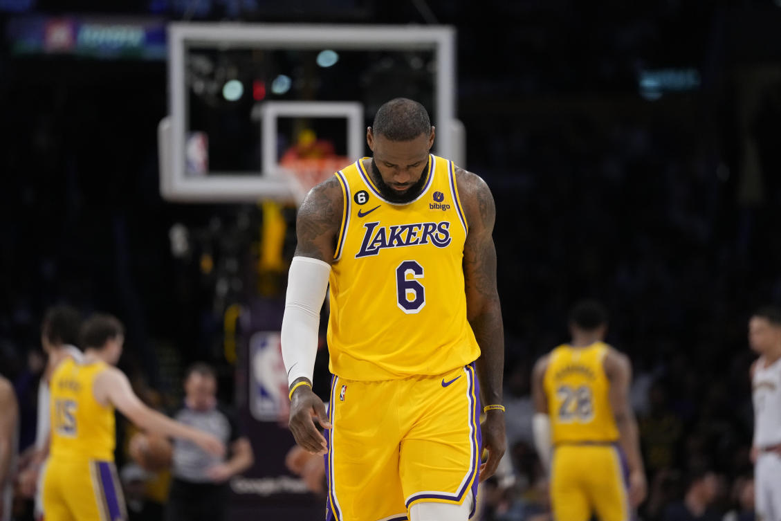 LeBron James himself fueled speculation about his future in a cryptic post-game press conference, saying that he planned to take time to reflect on the next stage of his career after the Los Angeles Lakers’ exit. (AP)