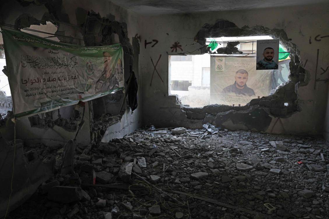 This picture shows house of Palestinian militant Mutaz Khawaja who carried out a deadly shooting attack in Tel Aviv, after it was razed by Israeli security forces in the West Bank village of Nilin. (AFP)