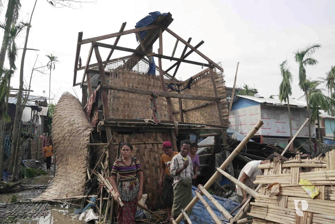 Cyclone Mocha brought lashing rain and winds of 195 kilometers per hour to Myanmar and neighboring Bangladesh on May 14. (Partners Relief and Development via Reuters)