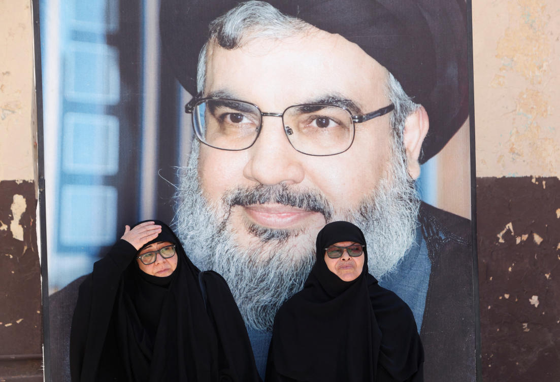 Hassan Nasrallah’s remarks, who is chief of Lebanon’s militant Hezbollah group, were the first time he called for Riad Salameh’s resignation. (Reuters)