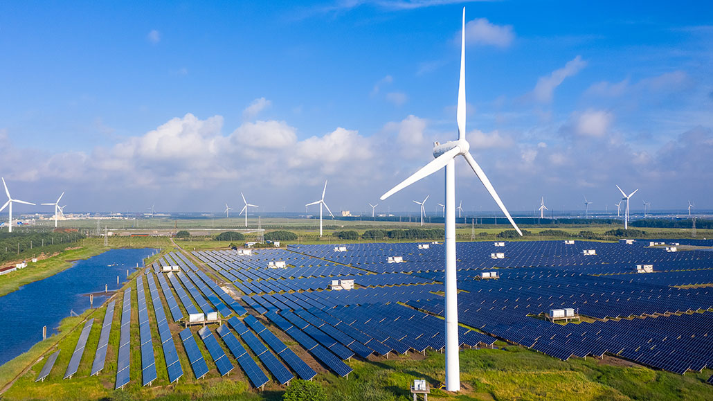 Green energy includes renewables, electric vehicles, nuclear power, low-emissions fuels, efficiency improvements, and heat pumps. File