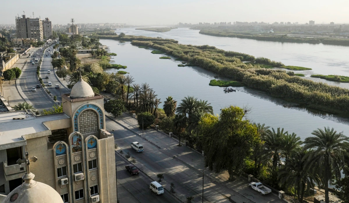 This file photo shows a view of the church of the Coptic Orthodox Church of Saint George and its adjacent service building, overlooking the Nile river in the Egyptian capital Cairo's southern suburb of Kozzika. (AFP)