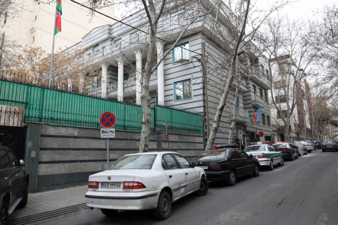 A view of the embassy of Azerbaijan after an attack on it, in Tehran, Iran, on Jan. 27, 2023. (Reuters/File)