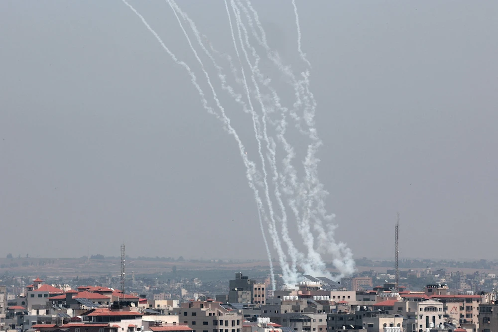 Rockets are fired from Gaza into Israel on May 10, 2023. (Reuters)