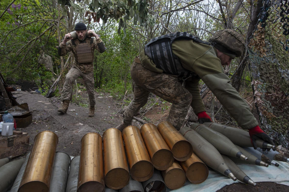 Residents were temporarily relocated to safer areas was due to increased Ukrainian shelling of 18 settlements near the frontline. (Iryna Rybakova via AP)