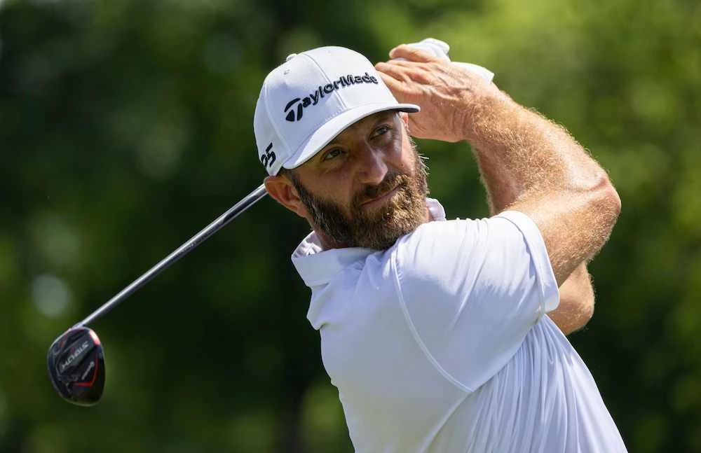 Captain Dustin Johnson of 4Aces GC leads by two after the second round at Cedar Ridge Country Club (LIV Golf)