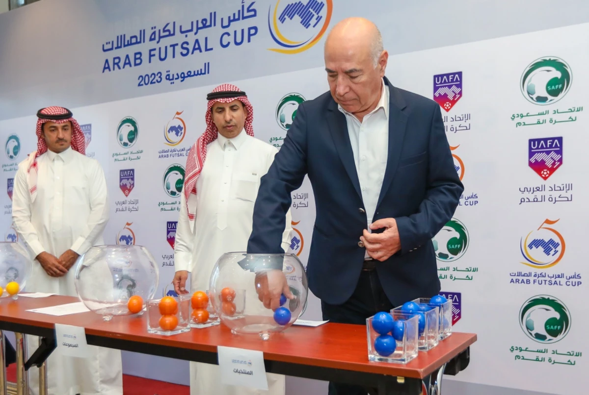 The draw for the seventh edition of the Arab Futsal Cup was held on Tuesday in Jeddah ahead of the tournament taking place in the Kingdom from June 6-16. (Supplied/SAFF)