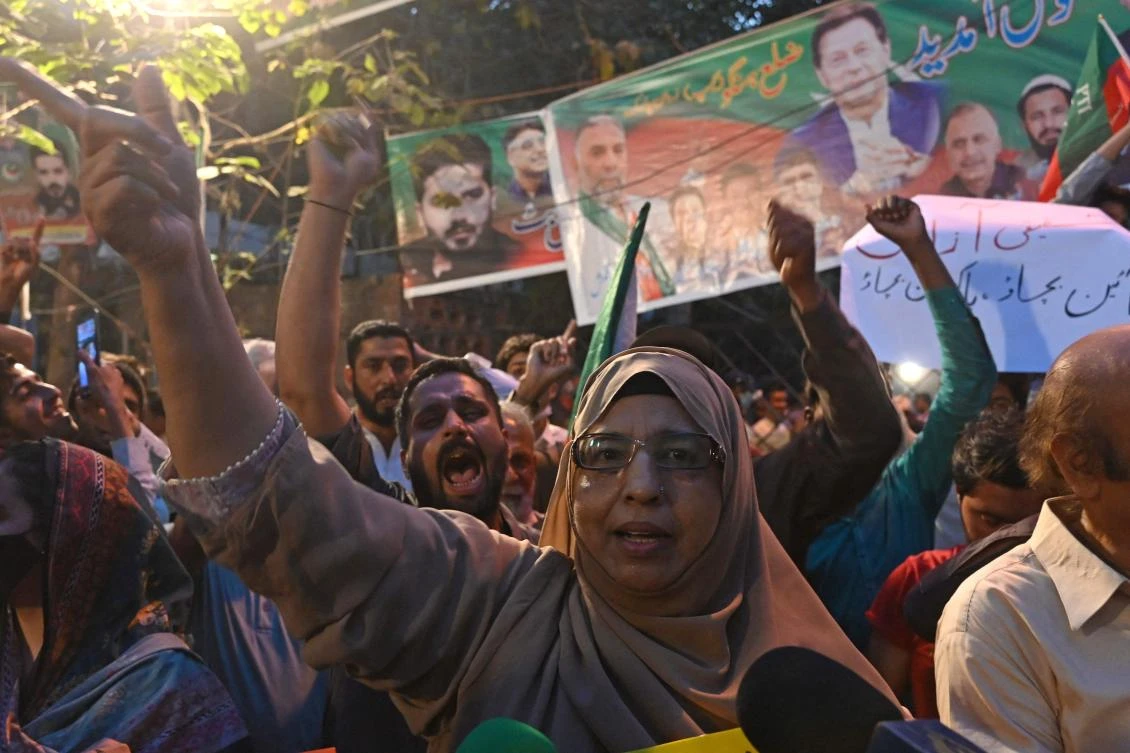A government official has announced people involved in violent protests over former prime minister Imran Khan’s arrest would be tried in military courts. (AFP)