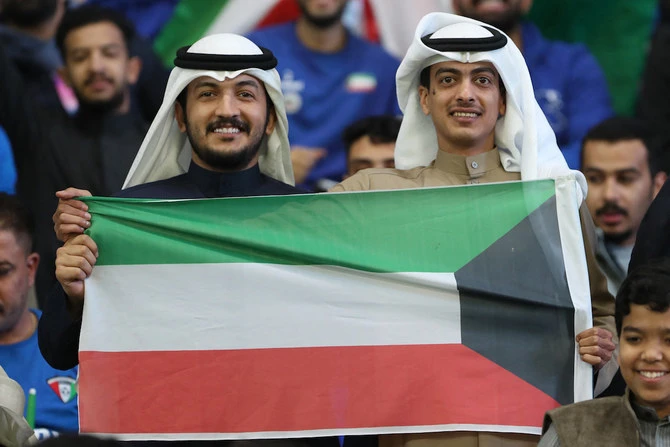 Kuwait supporters attend the Gulf Cup football match in Iraq’s southern city of Basra in January 2023. (AFP/File)