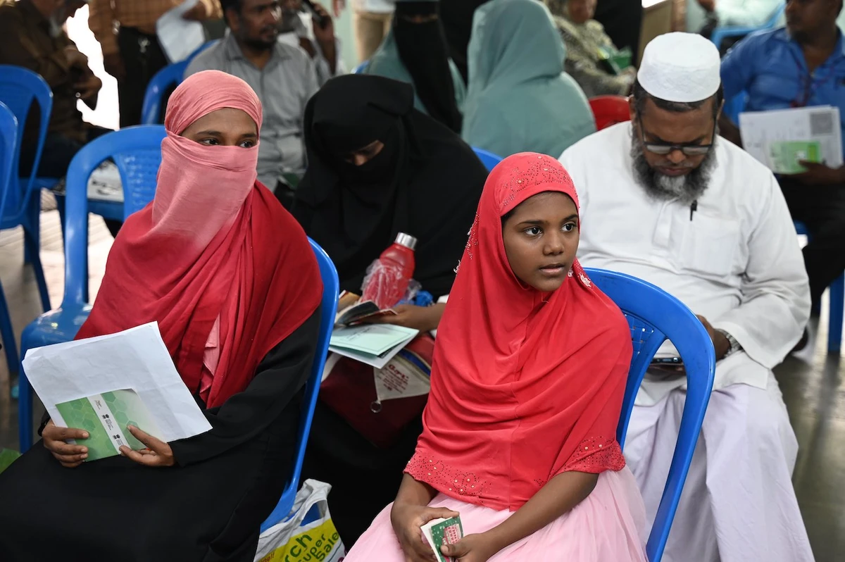 Indian Muslims arrive to get vaccinated against seasonal diseases ahead of the Hajj pilgrimage, at the Tamil Nadu Haj Service Society in Chennai on May 17, 2023. (AFP)