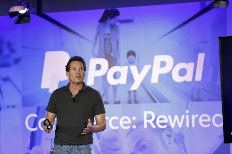 PayPal President and CEO Dan Schulman speaks during an event at Terra Gallery in San Francisco, California, May 21, 2015. (Reuters)