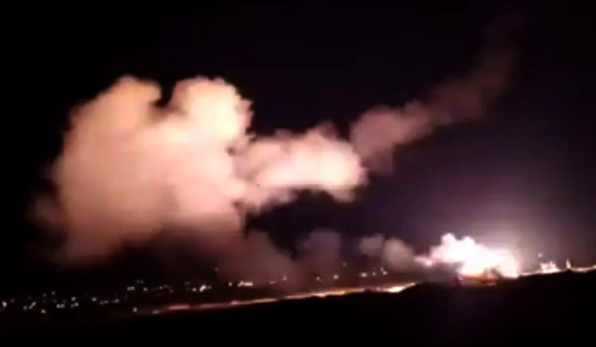 This frame grab from a video provided by the Syrian official news agency SANA shows missiles flying into the sky near Damascus, Syria, Tuesday, Dec. 25, 2018. (AP)
