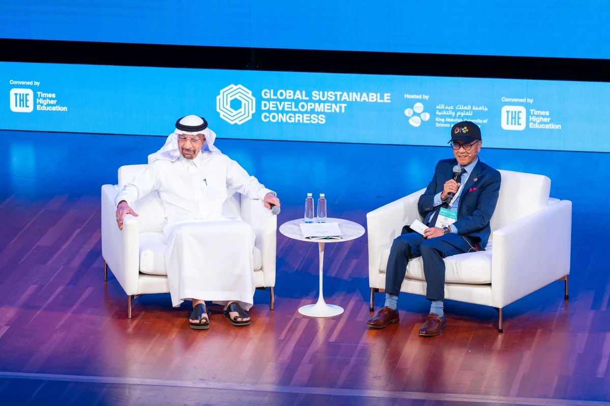 Saudi Minister of Investment Khalid Al-Falih at the Times Higher Education Global Sustainable Development Congress. (Twitter/@KAUST_News)