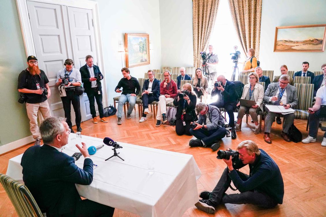 NATO secretary general Jens Stoltenberg, speaking to journalists in Oslo, said that members of the military bloc agree that Ukraine will become a member. (AFP)