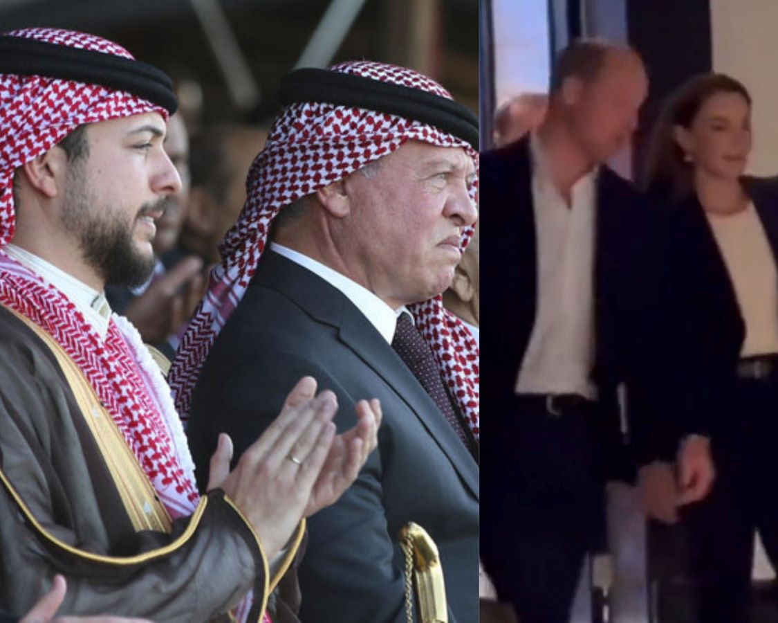 Jordan’s highly anticipated royal wedding day got underway on Thursday with the surprise announcement that Britain’s Prince William and his wife Kate had arrived to witness the nuptials of Crown Prince Hussein and his Saudi Arabian bride. (AP, Twitter)