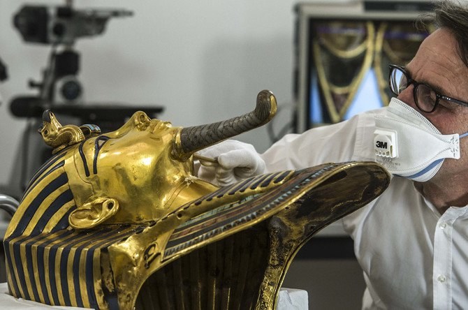 Face of Egyptian pharaoh King Tutankhamun newly reconstructed