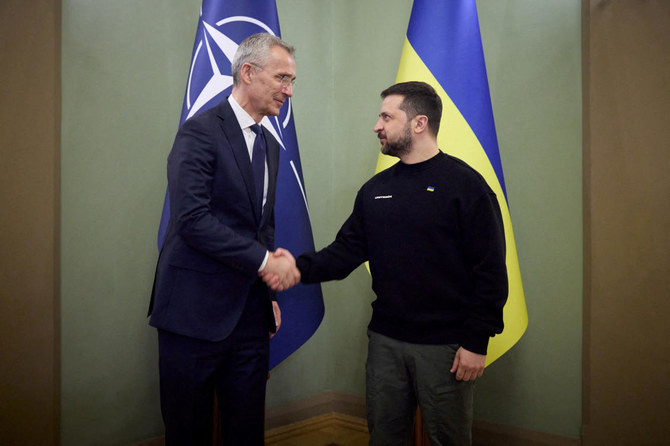 NATO Secretary-General Jens Stoltenberg with Ukrainian president Volodymyr Zelensky. (Reuters/File)