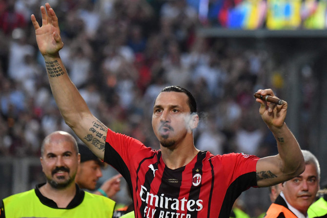Zlatan Ibrahimovic's time at AC Milan is coming to an end after the Serie A club announced on Saturday that he would say his farewells following their last match of the season against Verona. (AFP/File)