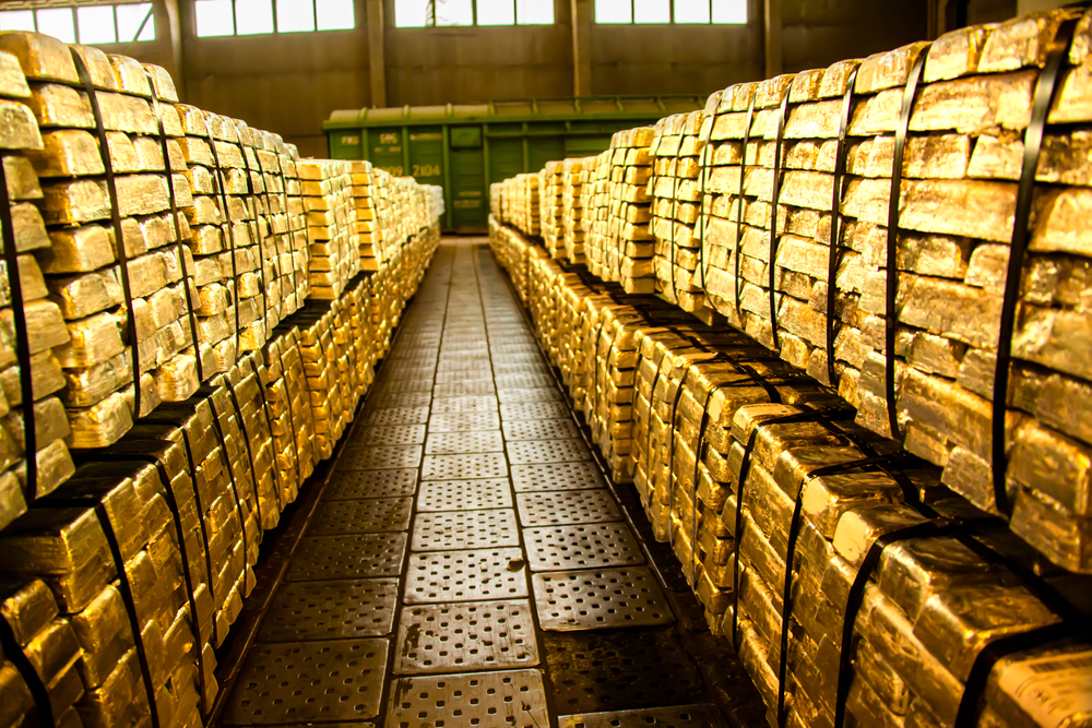 Spot gold was down 0.2 percent to $1,944.59 per ounce by 12:46 p.m. Saudi time (Shutterstock)