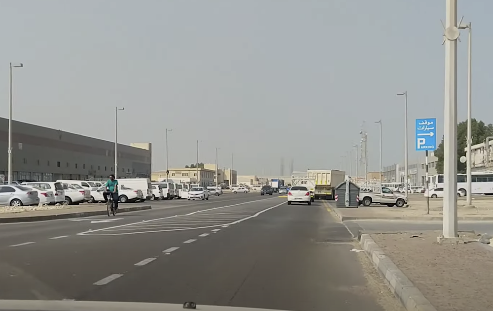 Abu Dhabi police and civil defense are dealing with a fire that broke out at a warehouse in the Mussafah industrial area. (Screenshot/YouTube)
