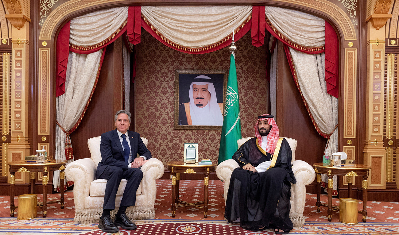 U.S. Secretary of State Antony Blinken meets with Saudi Crown Prince Mohammed bin Salman, in Jeddah, Saudi Arabia, June 7, 2023. (Photo Courtesy: Saudi Royal Court/REUTERS)