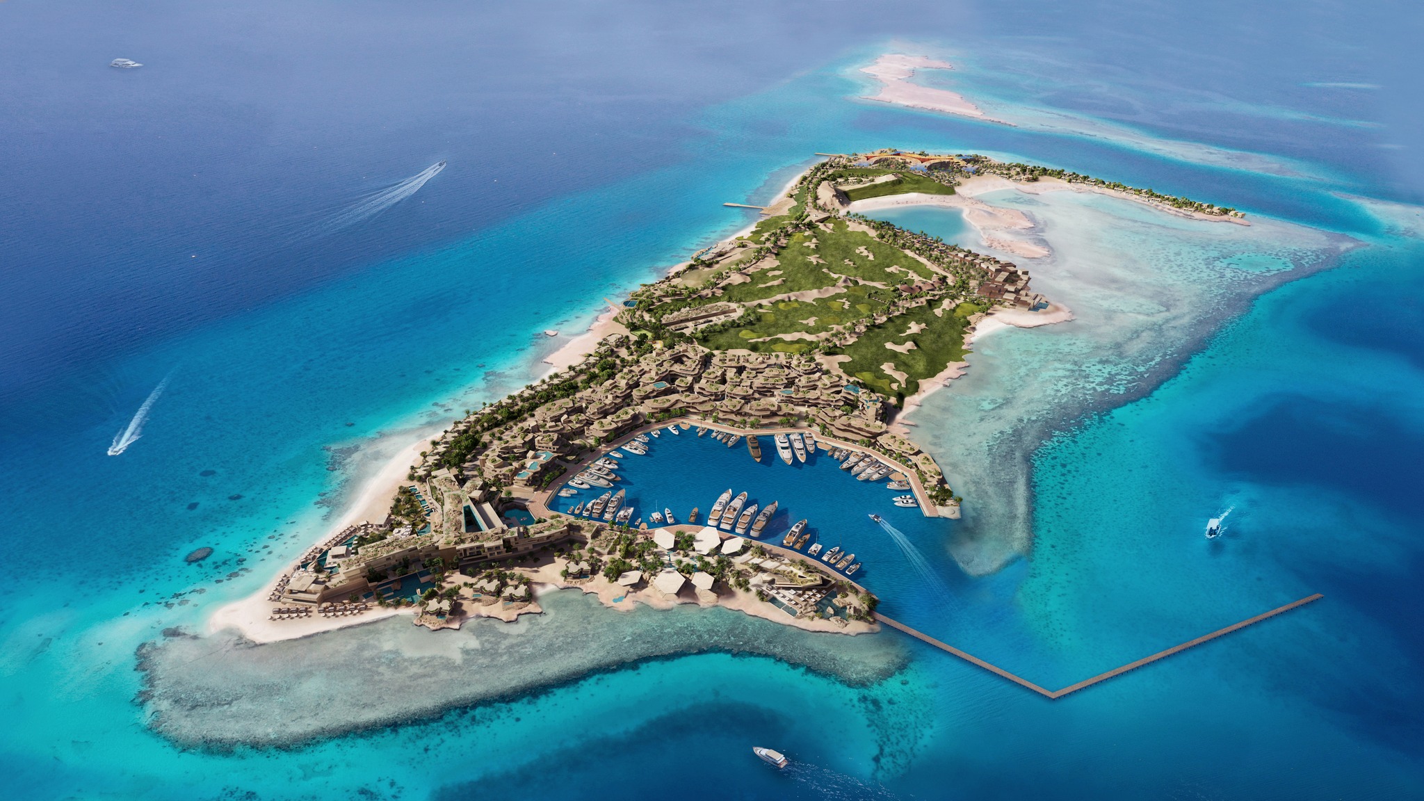 The island which will be the closest superyacht marina to Europe and the Mediterranean is projected to become an iconic destination for the world’s yachting community. (Supplied)
