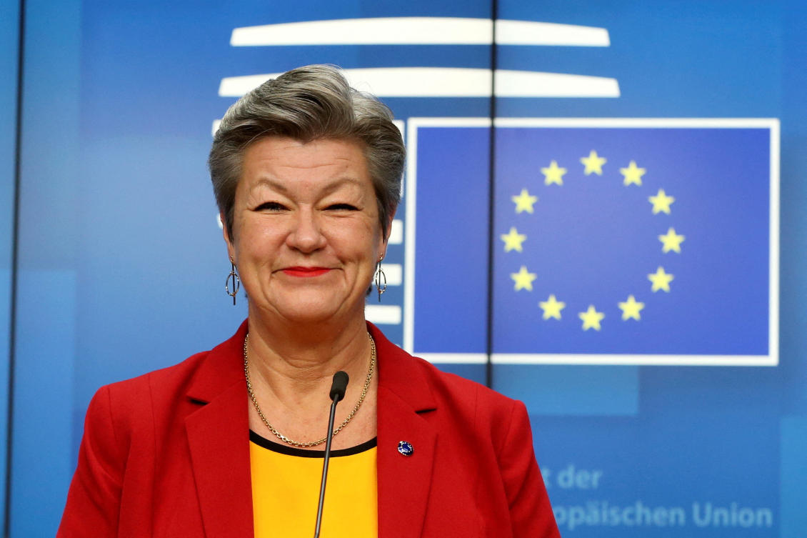 EU Home Affairs Commissioner Ylva Johansson says Thursday’s meeting is “extremely important” to resolve what has “been a marathon” issue for Europe. (AP)