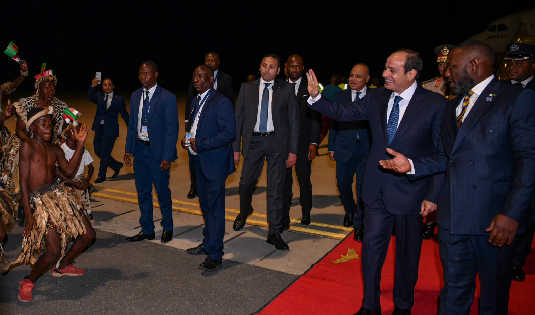 Egyptian President Abdel Fattah El-Sisi arriving in Zambia as part of an African tour. (Facebook/Spokesman for the Egyptian Presidency)