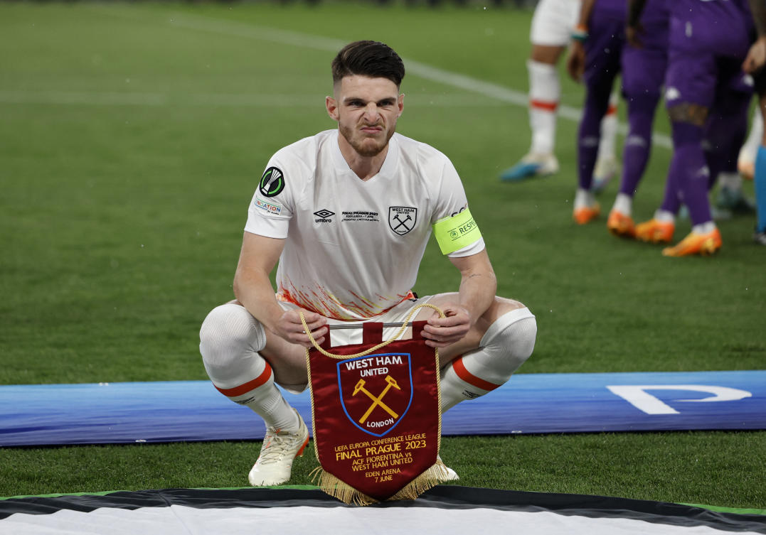 Declan Rice set to leave West Ham after winning European trophy, club chairman says