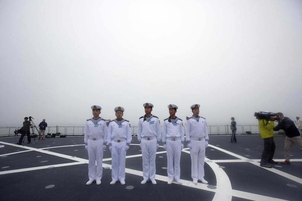 Training conducted by Qi Jiguang, named after a Ming dynasty general who fought against Japanese pirates, focuses on navigation, anti-piracy and shooting exercises with light-weight weapons, according to Chinese state media. Above, sailors aboard the ship. (AFP file photo)